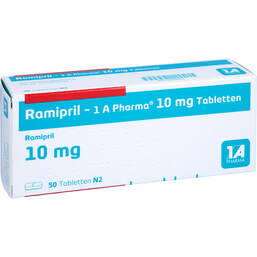 Abbildung: Ramipril 1A Pharma 10 mg Tabletten 50 St, Tabletten PZN 00766802