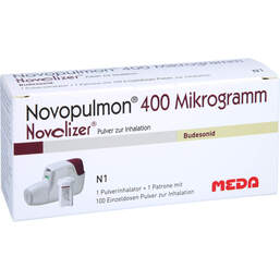 Abbildung: Novopulmon 400 µg Novolizer Inhalat. + Patr.1x100ED 1X100 St, Inhalationspulver PZN 00771884