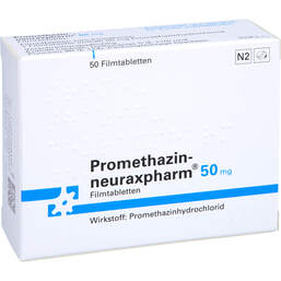 Abbildung: Promethazin neuraxpharm 50 mg Filmtabletten 50 St, Filmtabletten PZN 00772085