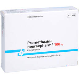 Abbildung: Promethazin neuraxpharm 100 mg Filmtabletten 20 St, Filmtabletten PZN 00772139