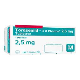 Abbildung: Torasemid 1A Pharma 2,5 mg Tabletten 100 St, Tabletten PZN 00773854
