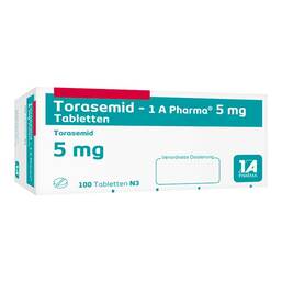Abbildung: Torasemid 1A Pharma 5 mg Tabletten 100 St, Tabletten PZN 00773966