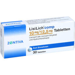 Abbildung: Lisilich comp. 10 mg / 12,5 mg Tabletten 30 St, Tabletten PZN 00783634