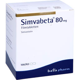 Abbildung: Simvabeta 80 mg Filmtabletten 100 St, Filmtabletten PZN 00788643