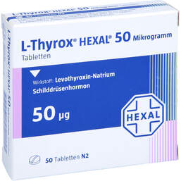 Abbildung: L-Thyrox Hexal 50 Tabletten 50 St, Tabletten PZN 00811690