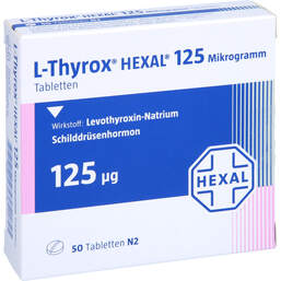 Abbildung: L-Thyrox Hexal 125 Tabletten 50 St, Tabletten PZN 00811767
