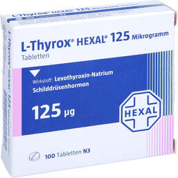 Abbildung: L-Thyrox Hexal 125 Tabletten 100 St, Tabletten PZN 00811773