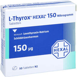 Abbildung: L-Thyrox Hexal 150 Tabletten 50 St, Tabletten PZN 00811796