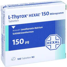 Abbildung: L-Thyrox Hexal 150 Tabletten 100 St, Tabletten PZN 00811804