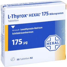 Abbildung: L-Thyrox Hexal 175 Tabletten 50 St, Tabletten PZN 00811810