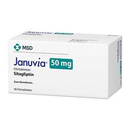 Abbildung: Januvia 50 mg Filmtabletten 98 St, Filmtabletten PZN 00814671
