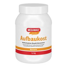 Abbildung: Megamax Aufbaukost Banane Pulver 1.5 kg, Pulver PZN 00815529