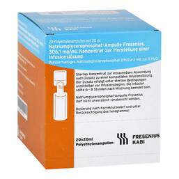 Abbildung: Natriumglycerophosphat Ampulle Infusionslösung -Konzentrat 20X20 ml, Infusionslösungskonzentrat PZN 00817451