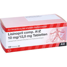 Abbildung: Lisinopril comp. AbZ 10 / 12,5 mg Tabletten 100 St, Tabletten PZN 00817913