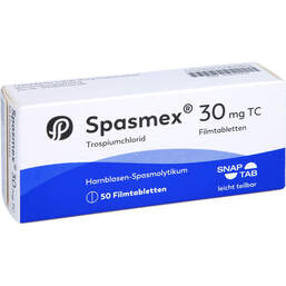 Abbildung: Spasmex 30 mg TC Filmtabletten 50 St, Filmtabletten PZN 00821659