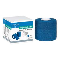 Abbildung: Höga Lastic Haft Binde 6cmx5m blau 1 St, Binden PZN 00827018