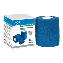 Abbildung: Höga Lastic Haft Binde 8cmx5m blau 1 St, Binden PZN 00827107