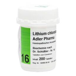 Abbildung: Biochemie Adler 16 Lithium c 200 St, Tabletten PZN 00833438