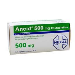 Abbildung: Ancid 500 mg Kautabletten Kautabletten, 100 St PZN 00838335
