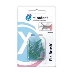 Abbildung: Miradent Interdentalbürste Pic-Brush medium grün 12 St, Zahnbürste PZN 00842087