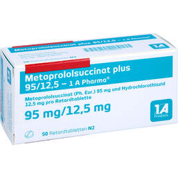 Abbildung: Metoprololsuccinat plus 95 / 1 50 St, Retard-Tabletten PZN 00846151