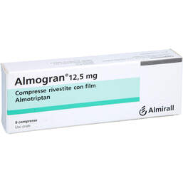 Abbildung: Almogran 12,5 mg Filmtabletten 6 St, Filmtabletten PZN 00848612