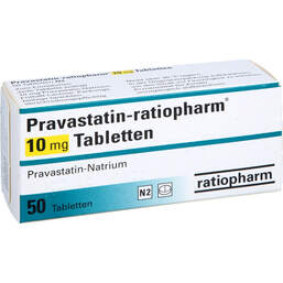 Abbildung: Pravastatin ratiopharm 10 mg Tabletten 50 St, Tabletten PZN 00848641