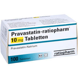 Abbildung: Pravastatin ratiopharm 10 mg Tabletten 100 St, Tabletten PZN 00848658