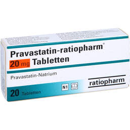 Abbildung: Pravastatin ratiopharm 20 mg Tabletten 20 St, Tabletten PZN 00848664