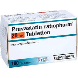 Abbildung: Pravastatin ratiopharm 20 mg Tabletten 100 St, Tabletten PZN 00848687