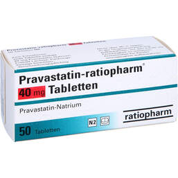 Abbildung: Pravastatin ratiopharm 40 mg Tabletten 50 St, Tabletten PZN 00848718