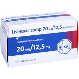 Abbildung: Lisihexal comp. 20 mg / 12,5 mg Tabletten 100 St, Tabletten PZN 00850388