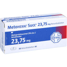 Abbildung: Metohexal Succ 23,75 mg Retardtabletten 30 St, Retard-Tabletten PZN 00850394