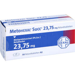 Abbildung: Metohexal Succ 23,75 mg Retardtabletten 50 St, Retard-Tabletten PZN 00850402