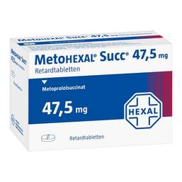 Abbildung: Metohexal Succ 47,5 mg Retardtabletten 30 St, Retard-Tabletten PZN 00850425