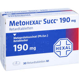 Abbildung: Metohexal Succ 190 mg Retardtabletten 30 St, Retard-Tabletten PZN 00850520