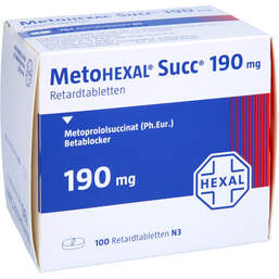 Abbildung: Metohexal Succ 190 mg Retardtabletten 100 St, Retard-Tabletten PZN 00850543