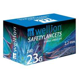 Abbildung: wellion® Safetylancets 23G 200 St, Lanzetten PZN 00866260