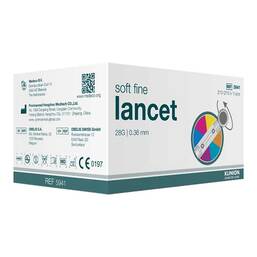 Abbildung: Klinion Soft fine colour Lanzetten 28 G 210 St, Lanzetten PZN 00870327