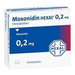Abbildung: Moxonidin Hexal 0,2 mg Filmtabletten 100 St, Filmtabletten PZN 00881963