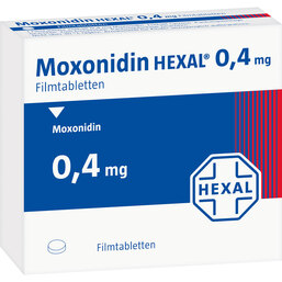 Abbildung: Moxonidin Hexal 0,4 mg Filmtabletten 30 St, Filmtabletten PZN 00882945