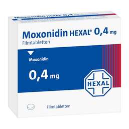 Abbildung: Moxonidin Hexal 0,4 mg Filmtabletten 100 St, Filmtabletten PZN 00884418