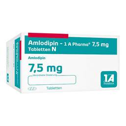 Abbildung: Amlodipin 1A Pharma 7,5 mg Tabletten N 50 St, Tabletten PZN 00889924