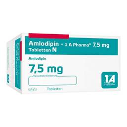 Abbildung: Amlodipin 1A Pharma 7,5 mg Tabletten N 100 St, Tabletten PZN 00889930