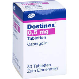 Abbildung: Dostinex 0,5 mg Tabletten 30 St, Tabletten PZN 00890376