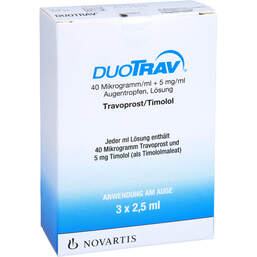 Abbildung: Duotrav 40 Mikrogramm / ml + 5 mg / ml Augentropfen 3X2.5 ml, Augentropfen PZN 00890502