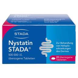 Abbildung: Nystatin STADA® 500.000 I.E. Tabletten Überzogene Tabletten, 20 St PZN 00892352
