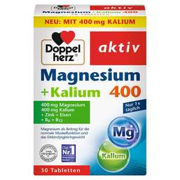 Abbildung: Doppelherz Magnesium+Kalium Tabletten Tabletten, 30 St PZN 00896491