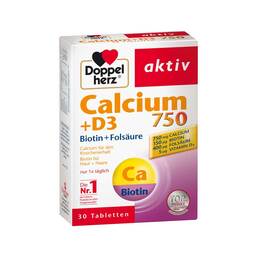 Abbildung: Doppelherz Calcium 750+D3+Biotin Tabletten Tabletten, 30 St PZN 00896522