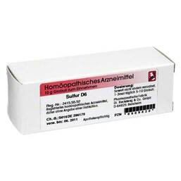 Abbildung: Sulfur D 6 Globuli Globuli, 10 g PZN 00909420